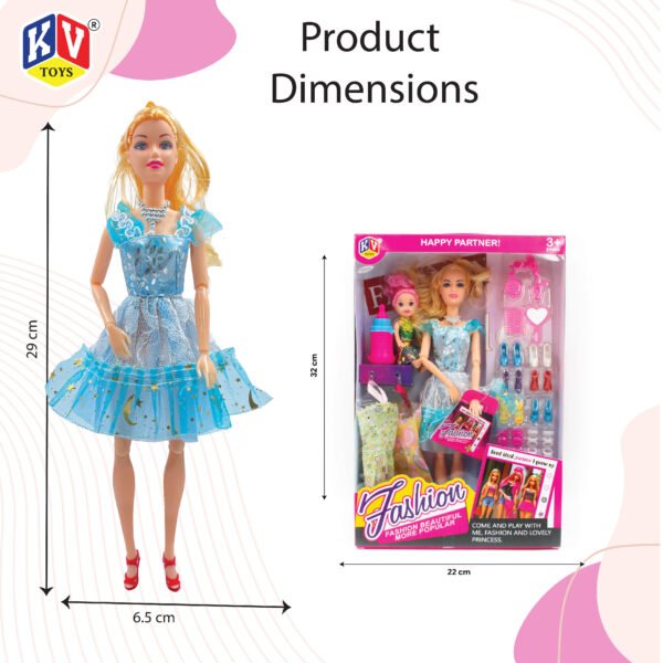 11" Alia Doll Fashion Girl Doll Available In 3 Colors - Pink, Blue, Orange