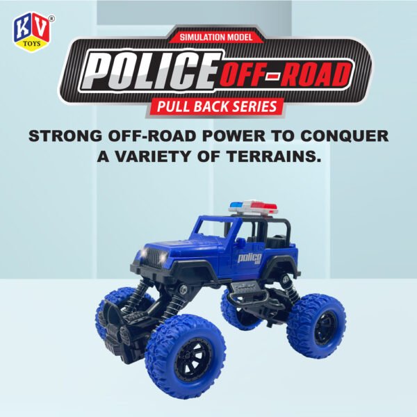 1 Pc Pull Back Off-Road Police Car With Light & Music - Box