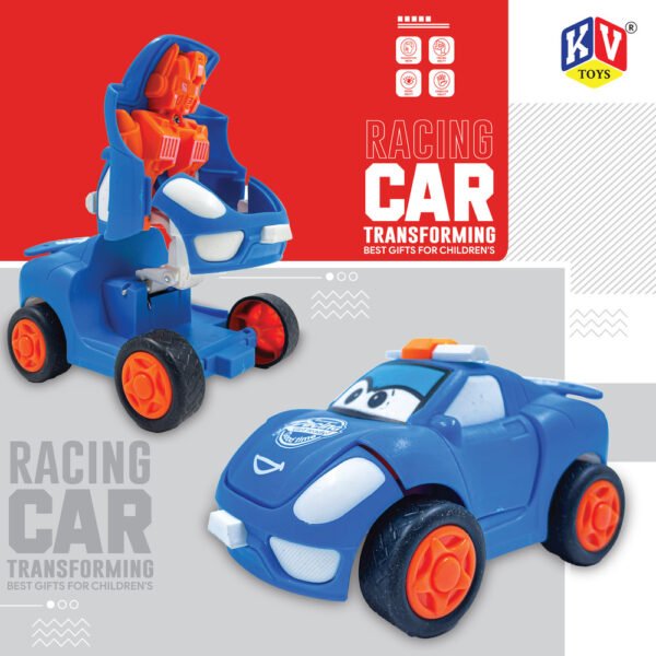2 Pcs Friction Racing Transforming Car