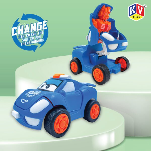 2 Pcs Friction Racing Transforming Car