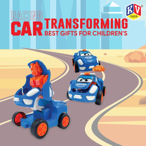 2 Pcs Friction Racing Transforming Car
