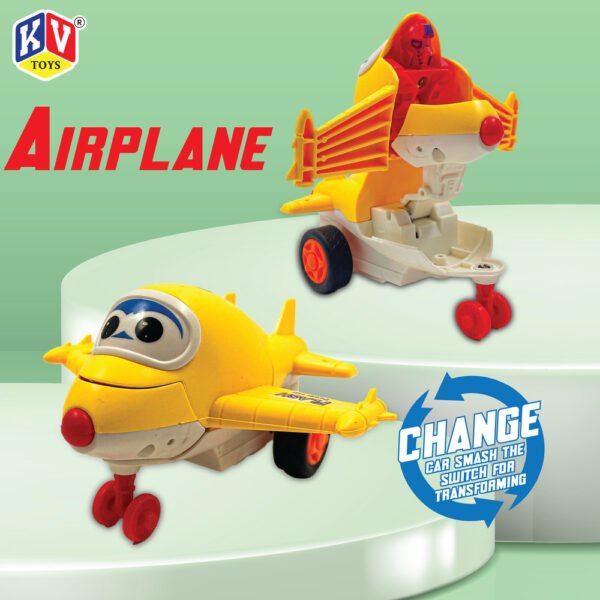 10 Pcs Friction Racing Transforming Airplane