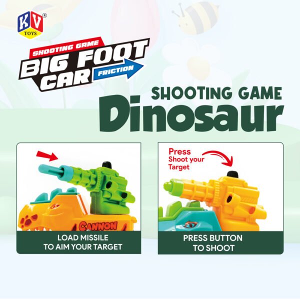 1 Pc Friction Shooting Dinosaur- Box