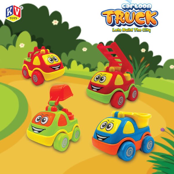 12 Pcs Friction 6 Model Mix Cartoon Truck