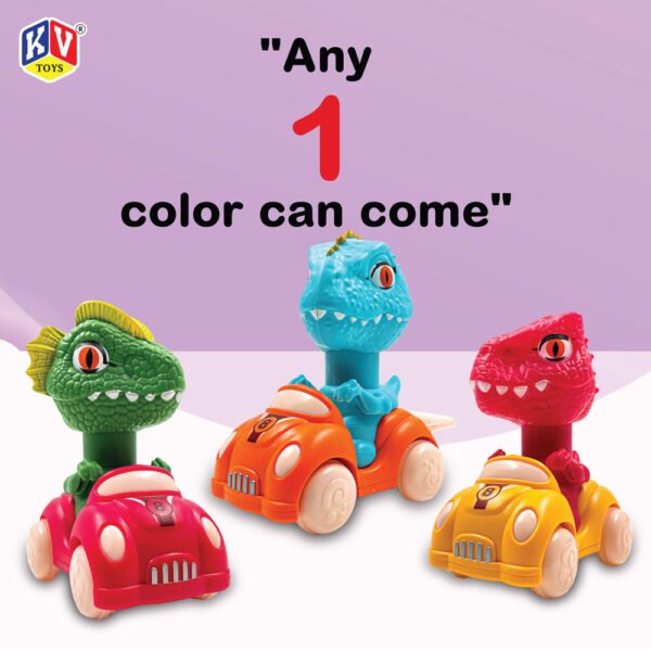 12 Pcs Friction Press & Go Dino With Whistle