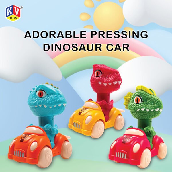12 Pcs Friction Press & Go Dino With Whistle