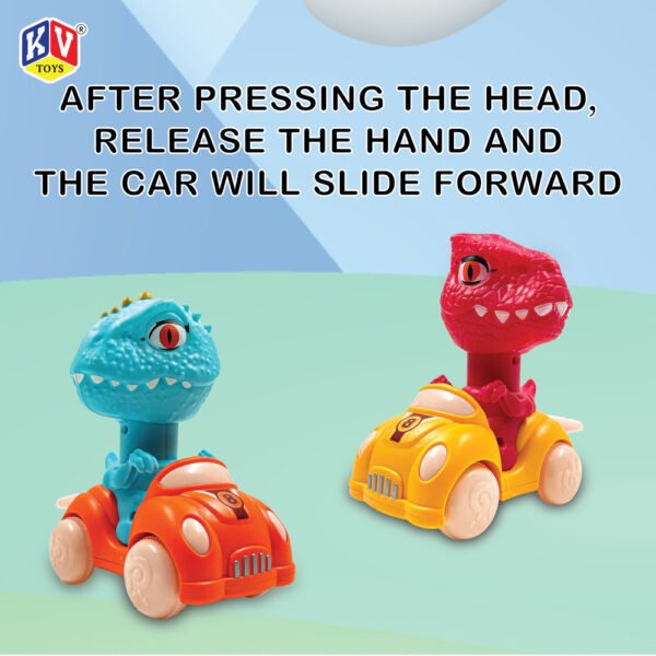 12 Pcs Friction Press & Go Dino With Whistle