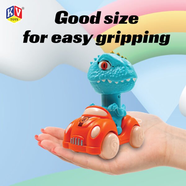 12 Pcs Friction Press & Go Dino With Whistle