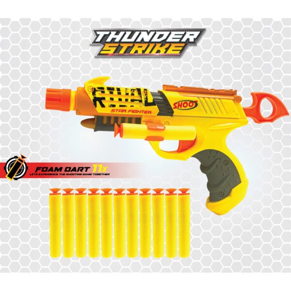 Thunder Strike Star Fighter Gun with 11 Darts - Available in 9 Colors