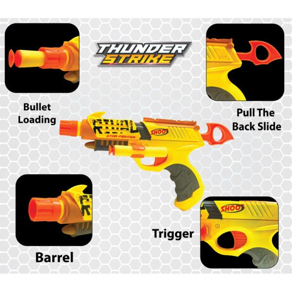 Thunder Strike Star Fighter Gun with 11 Darts - Available in 9 Colors