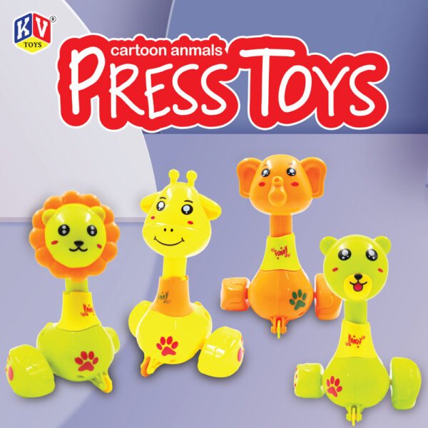 6 Pcs - 5 Cartoon Model Mix Press & Go Animal