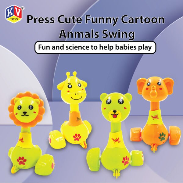 6 Pcs - 5 Cartoon Model Mix Press & Go Animal