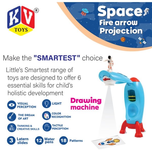 Space Projector With 3 Films, 12 Colour Pen, 1 Astronaut And Drawing Book