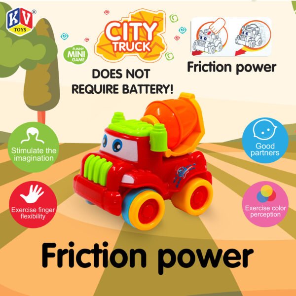 1 Pc - 4 Model Mix Friction Power City Truck - Box