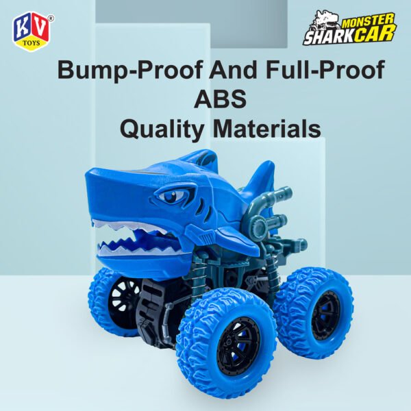 12 Pcs Friction Power Monster Shark Car With 360 Rotation