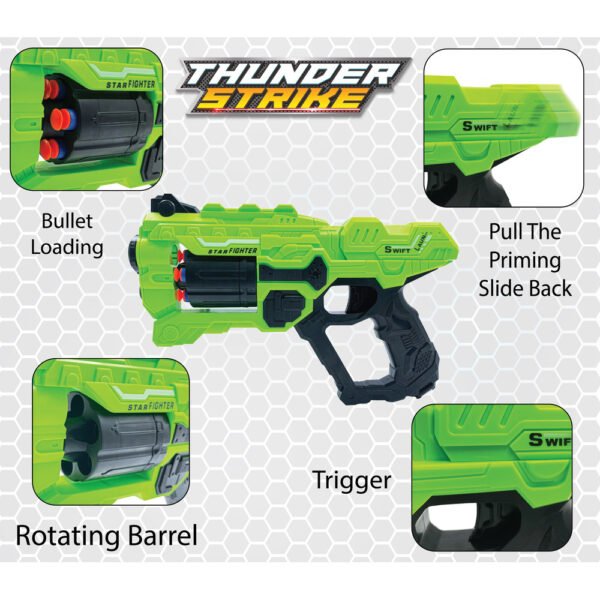 Thunder Strike Gun with 6 Dart Rotating Drum